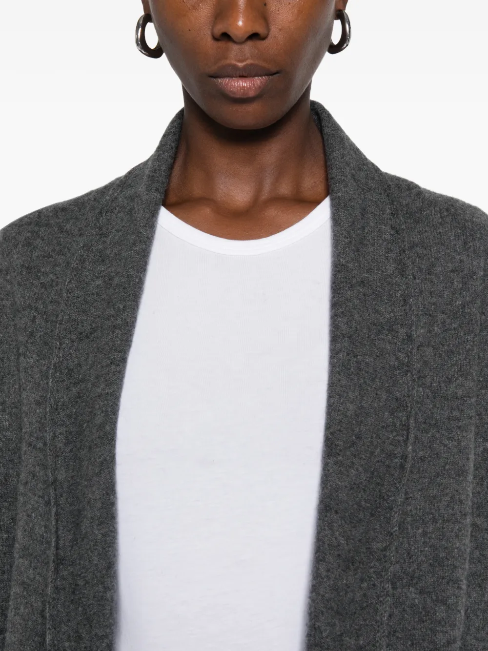 SUSANNE BOMMER Cropped vest met sjaalkraag Grijs