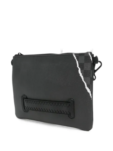 Sprayground Shark Central checkered clutch bag