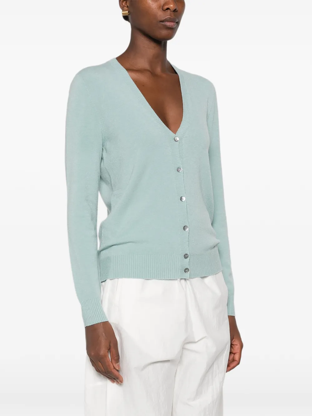 AROVESCIO Button-up vest met V-hals Blauw