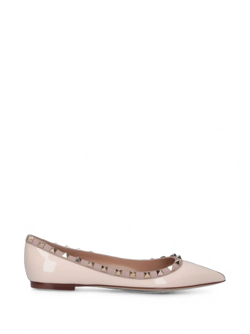 Valentino Garavani patent Rockstud ballet flats - Toni neutri