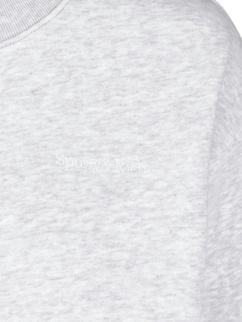 Sporty & Rich logo-embroidered cropped sweatshirt Grijs