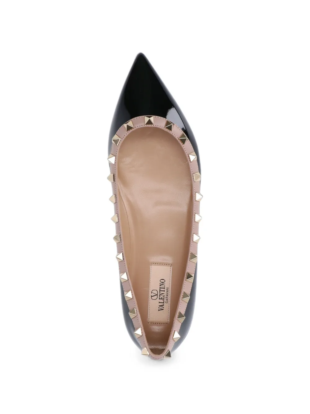 Valentino Garavani patent rockstud ballet flat Zwart