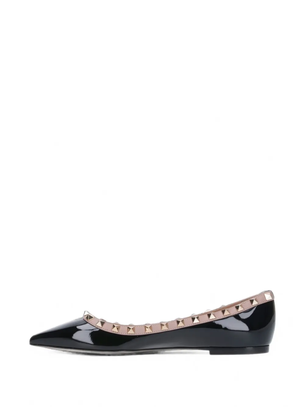 Valentino Garavani patent rockstud ballet flat Zwart