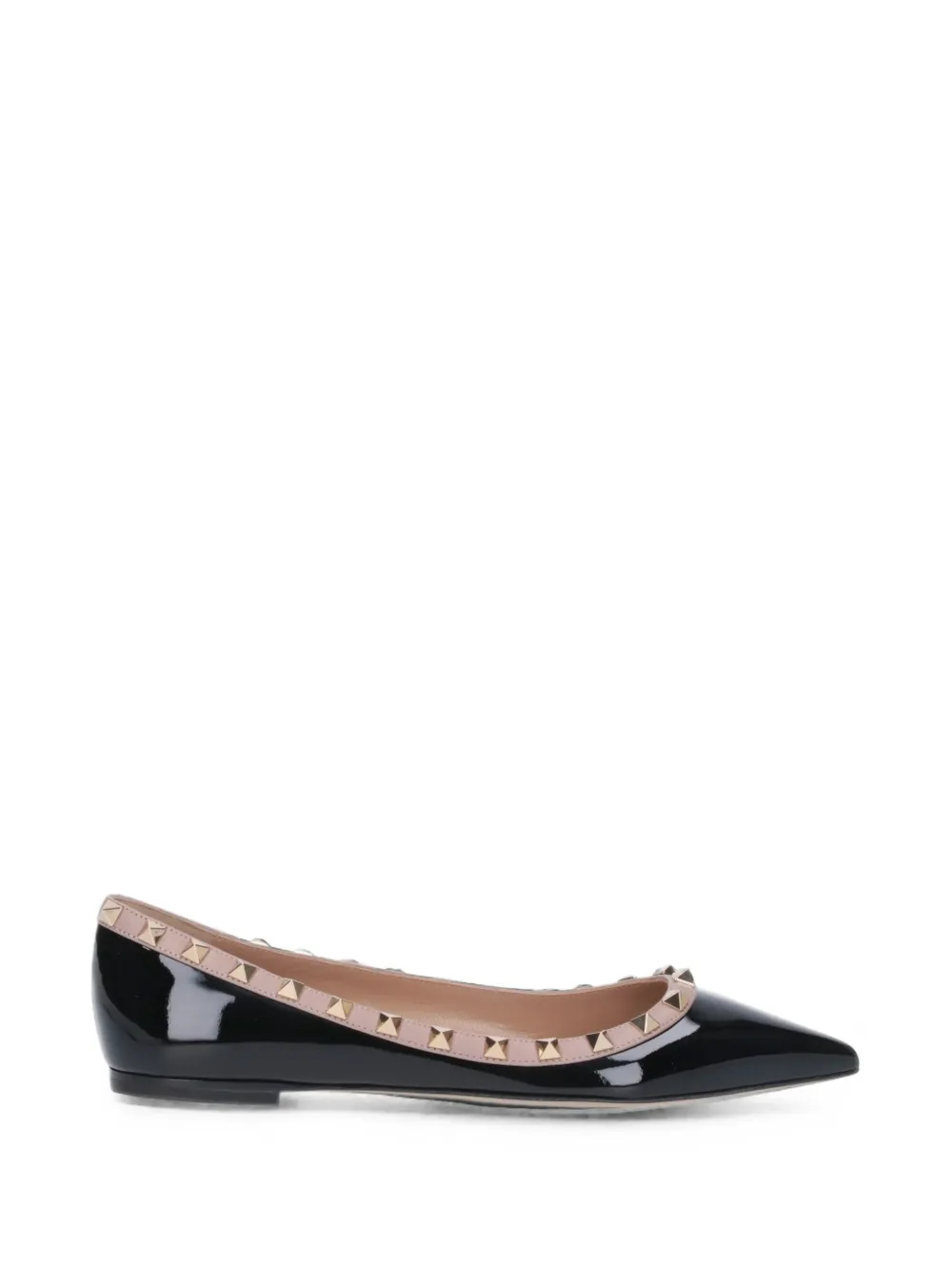Valentino Garavani patent rockstud ballet flat Zwart