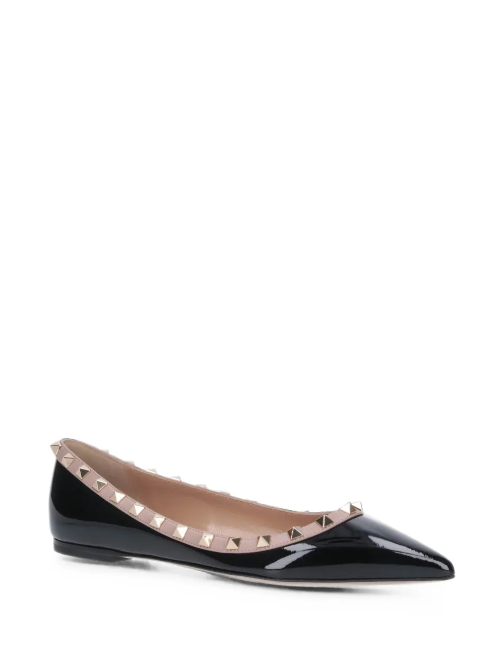 Valentino Garavani patent rockstud ballet flat Zwart