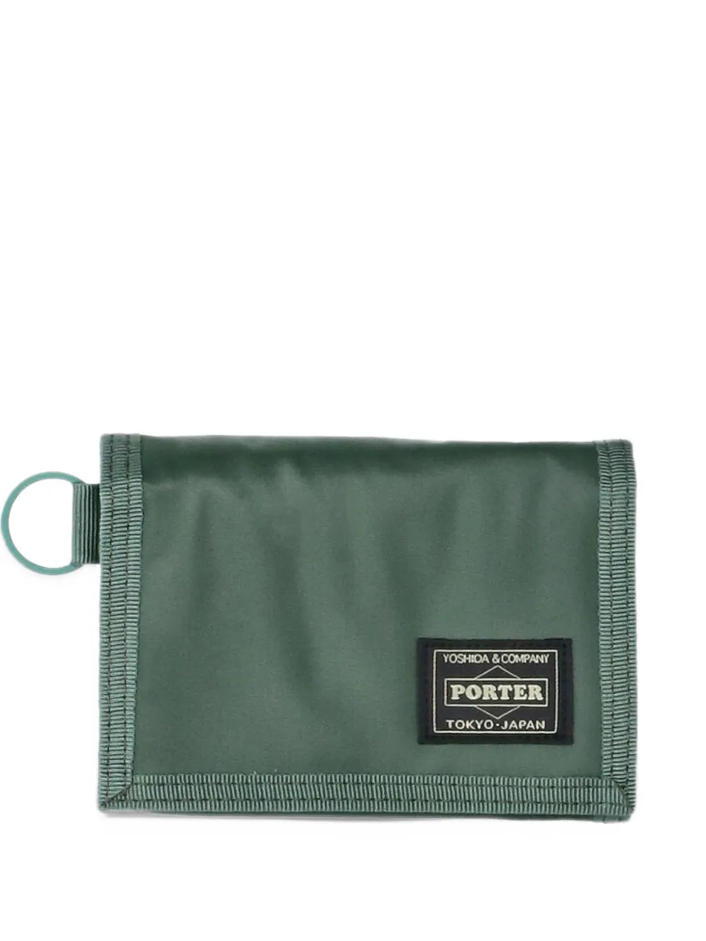 Porter-Yoshida & Co. logo-patch trifold wallet - Verde