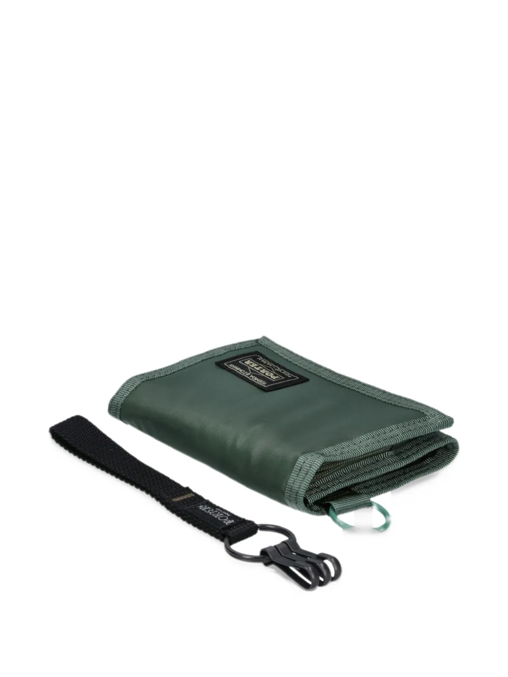 Porter-Yoshida & Co. logo-patch trifold wallet Groen