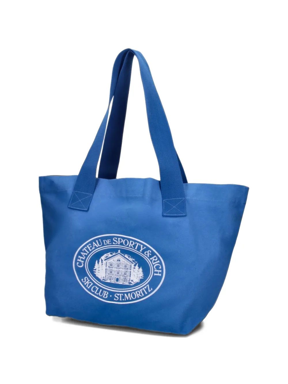 Sporty & Rich logo-print tote bag Blauw