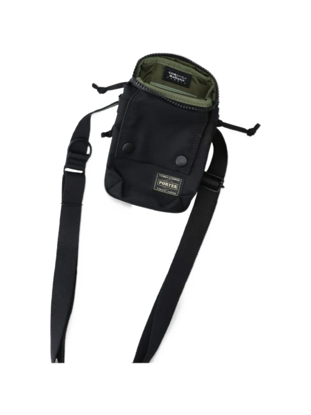 Porter-Yoshida & Co. logo-patch shoulder bag Zwart