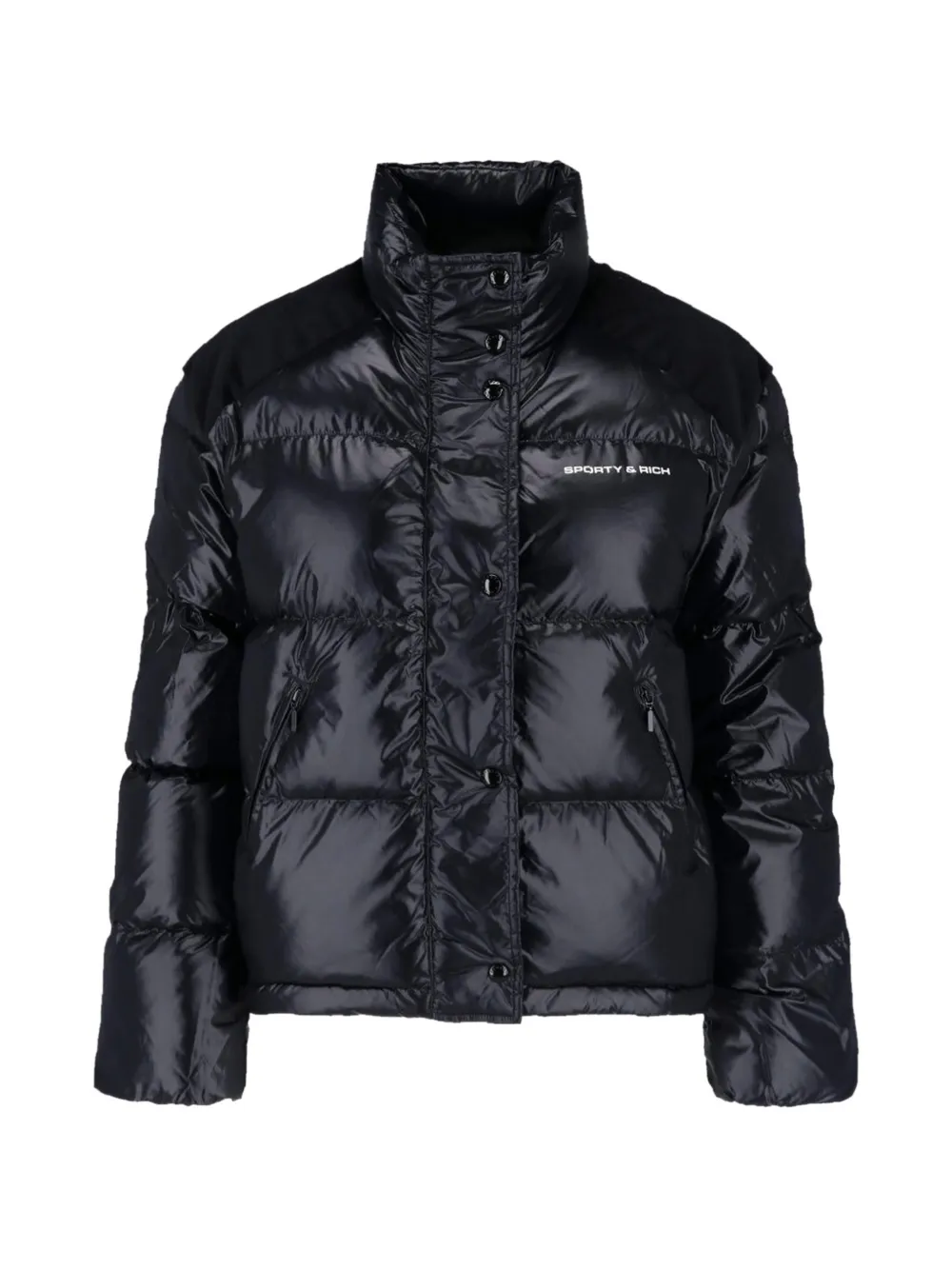 Sporty & Rich quilted velvet-panel jacket - Schwarz