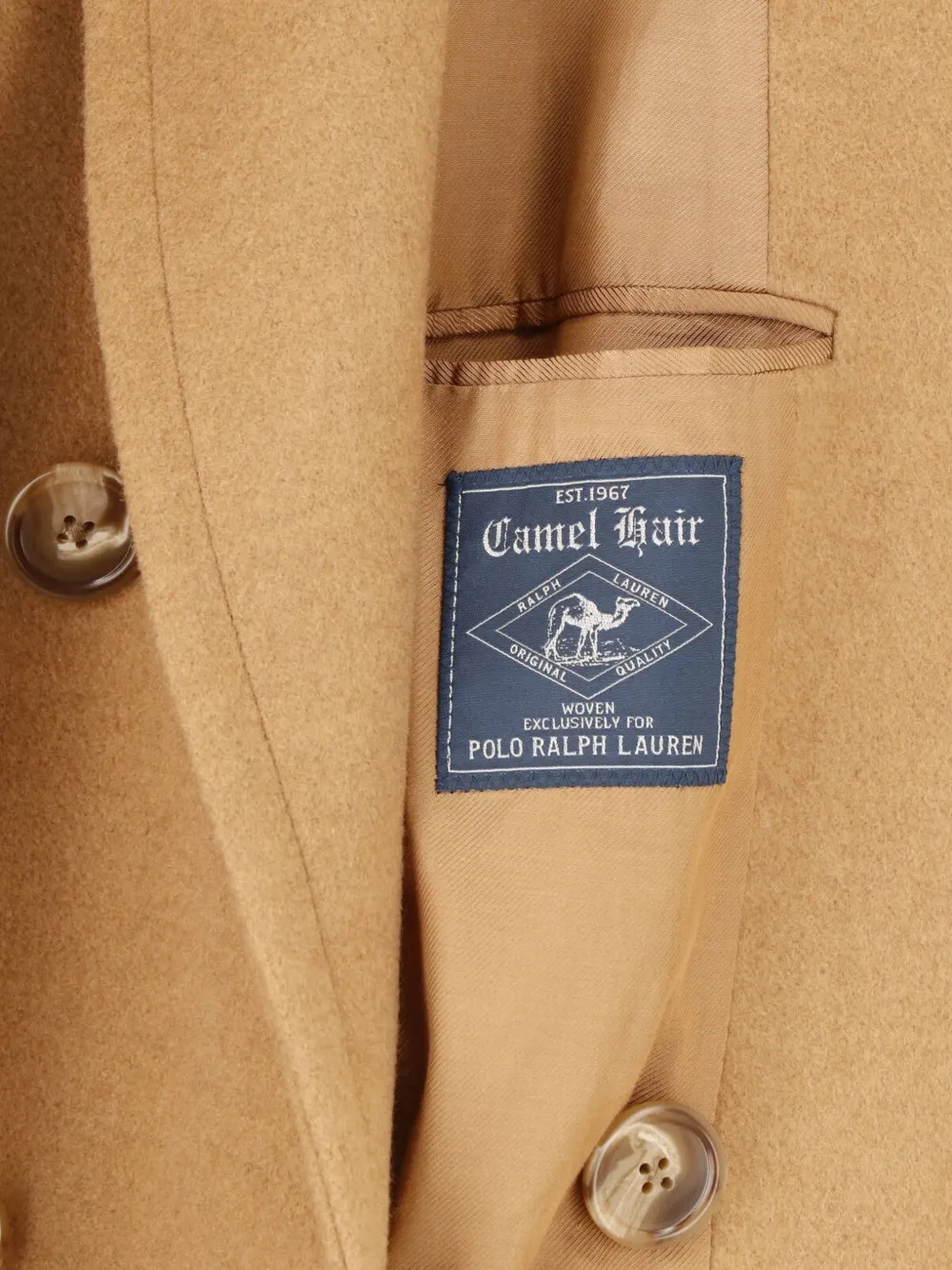 Polo Ralph Lauren double-breasted camel-hair coat Beige