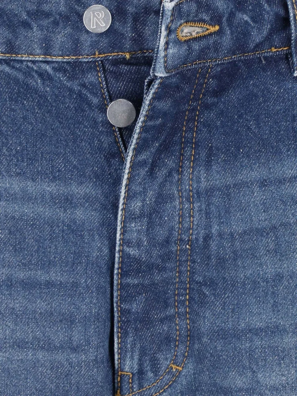 Represent Heaton gerafelde whisker jeans Blauw