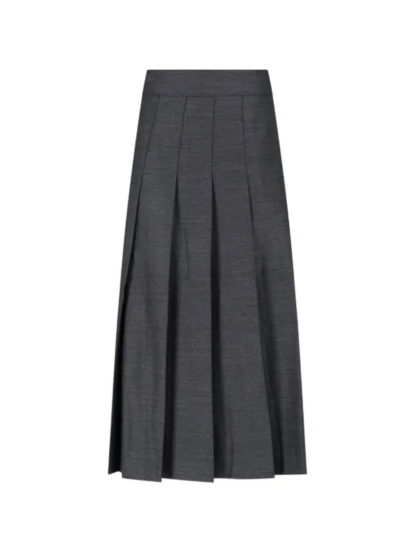Róhe Pleated Mid-lengh Skirt in Grey