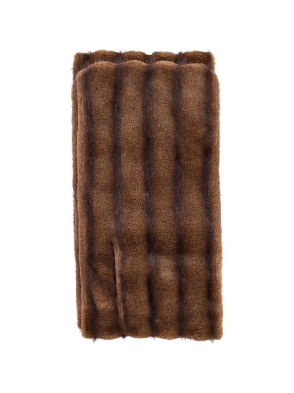 The Frankie Shop faux-fur striped scarf - Marrone