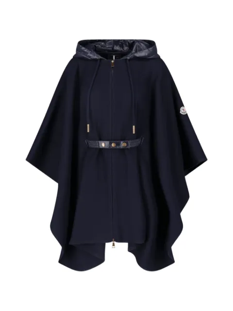 Moncler belted hooded cape jacket