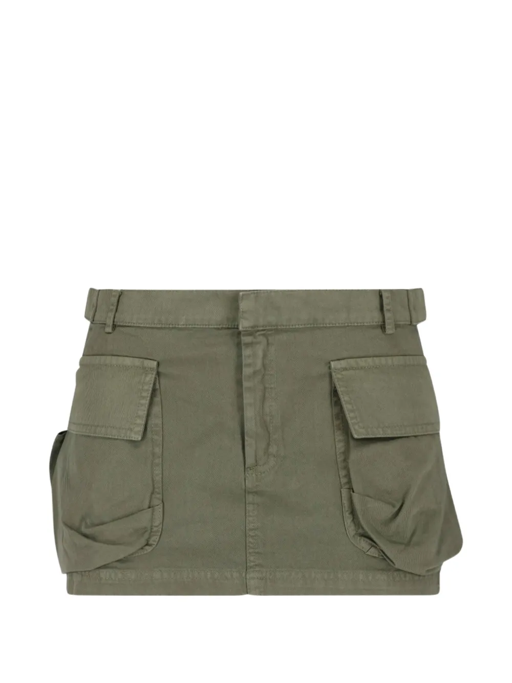 Gimaguas multi-pocket cotton mini skirt - Verde