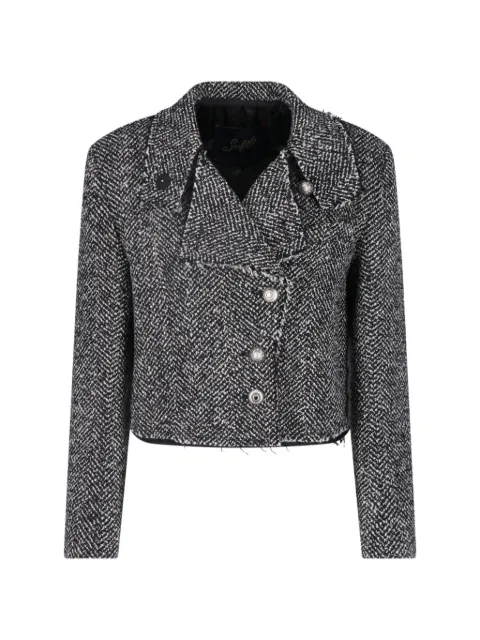 Seafarer herringbone-pattern frayed jacket