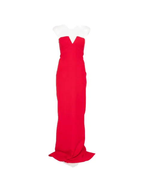 The New Arrivals Ilkyaz Ozel Ecliptica strapless V-neck maxi dress