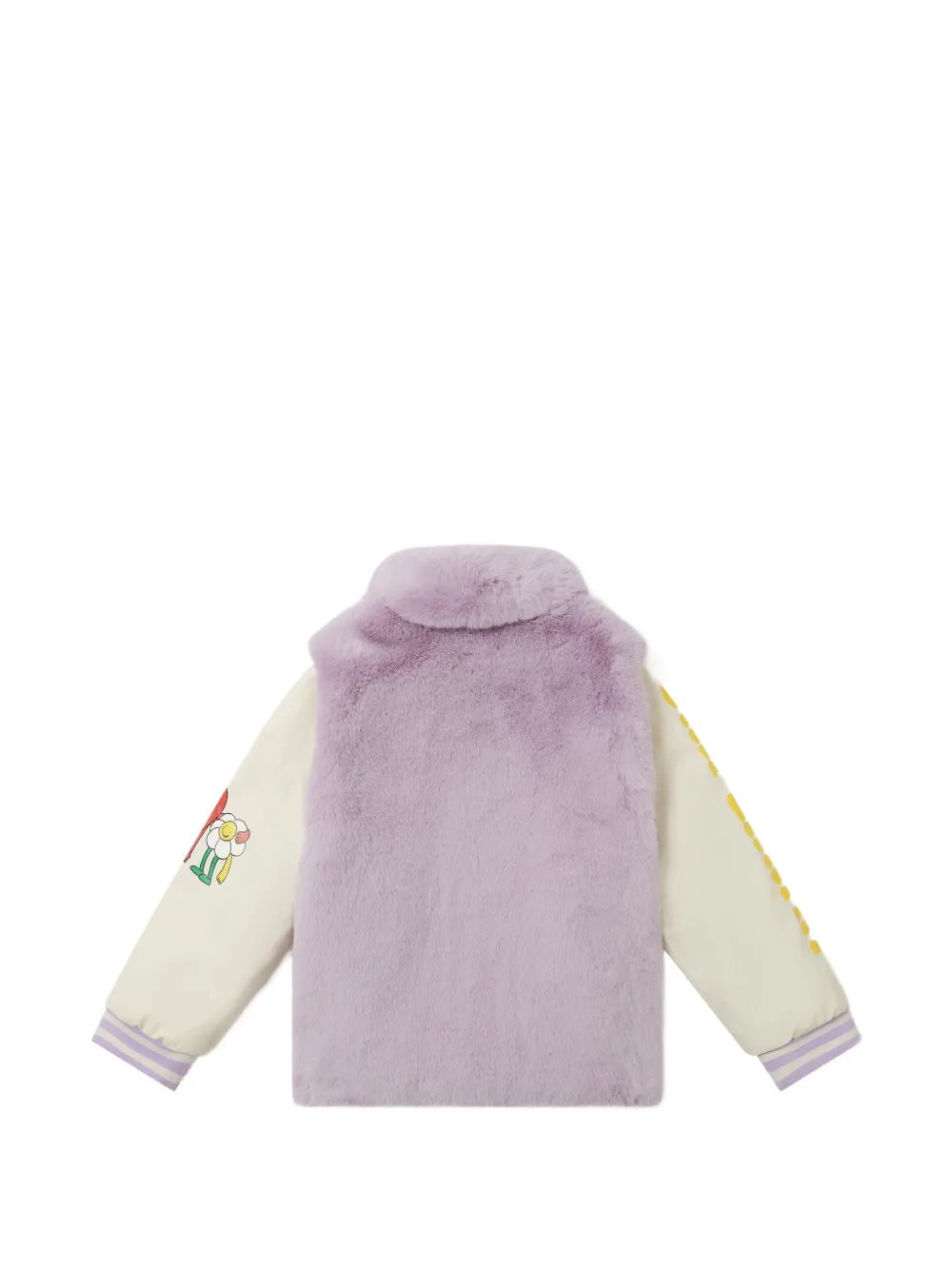 Stella McCartney Kids Jack met imitatiebont en geborduurde print Paars
