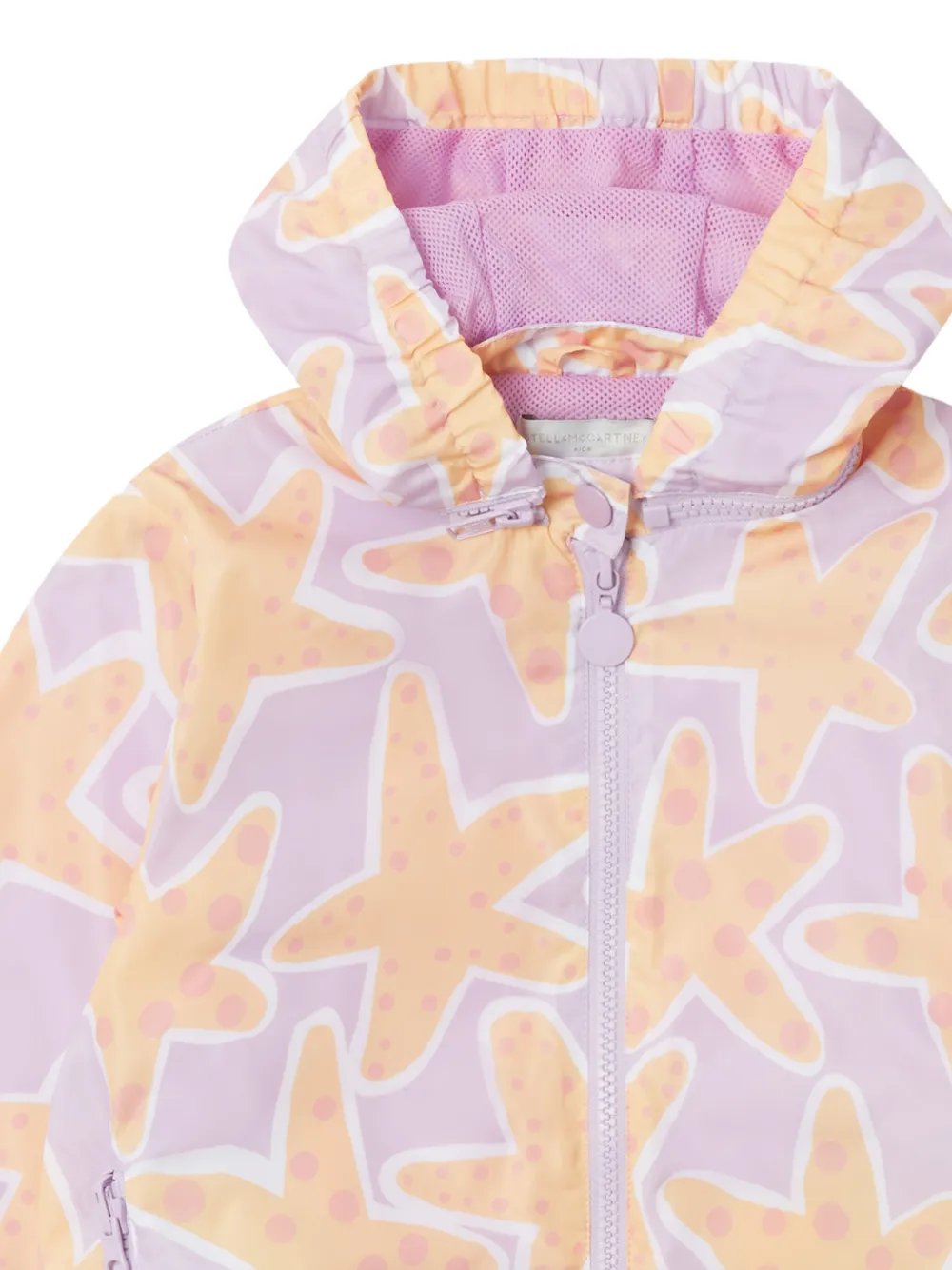 Stella McCartney Kids starfish-print hooded jacket Paars