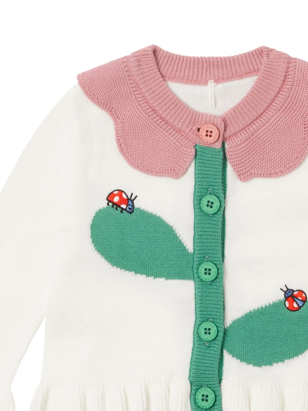 Stella McCartney Kids Vest met geborduurde lieveheersbeestje en ruches Wit