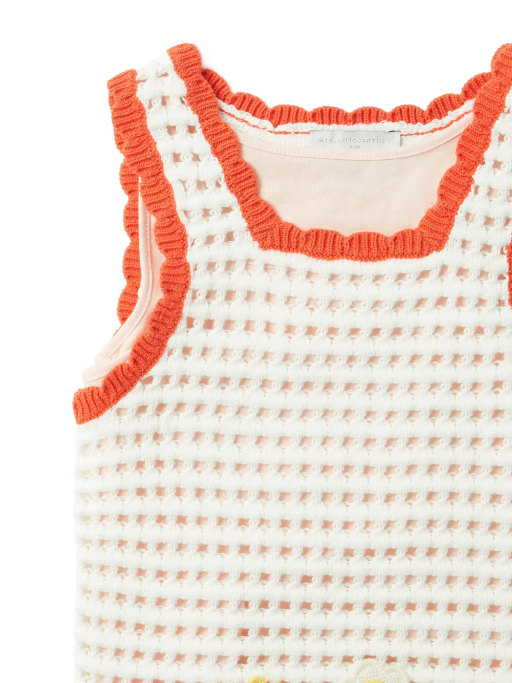 Stella McCartney Kids Gehaakte tanktop met bloemen-patch Wit