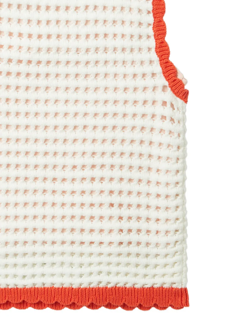 Stella McCartney Kids Gehaakte tanktop met bloemen-patch Wit