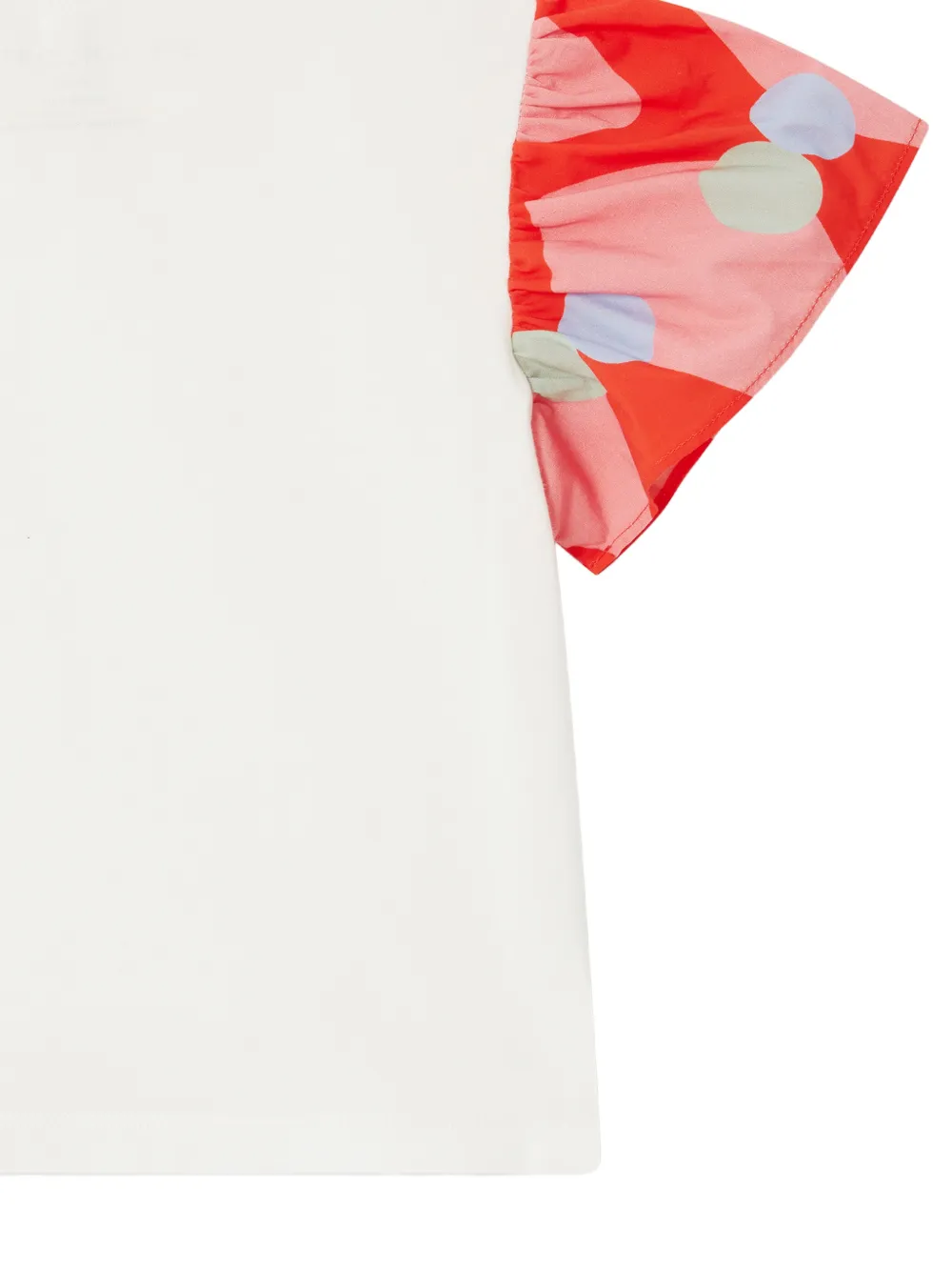 Stella McCartney Kids abstract-print ruffled-sleeve T-shirt Wit