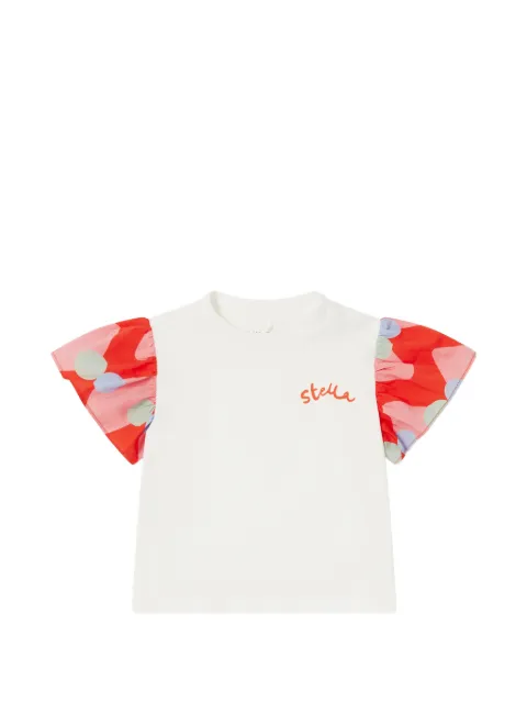 Stella McCartney Kids abstract-print ruffled-sleeve T-shirt