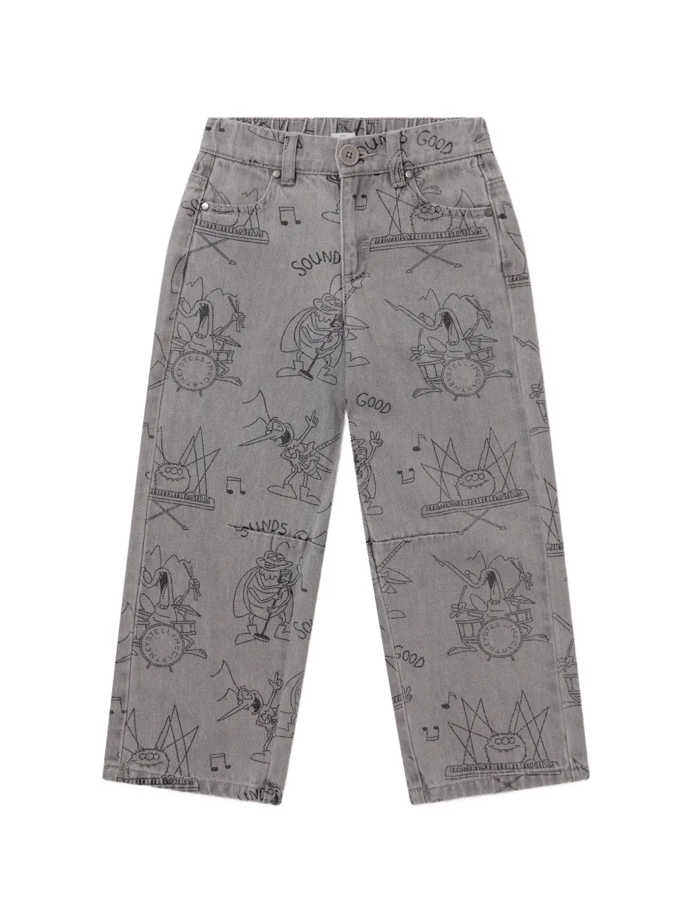 Stella McCartney Kids Jeans con stampa grafica - Grigio