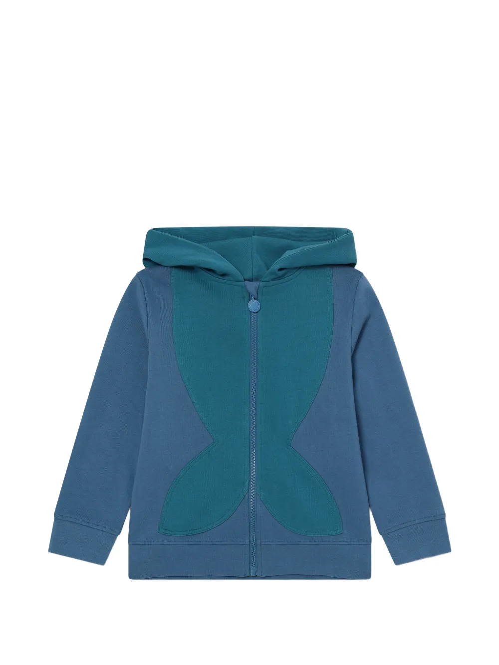 Stella McCartney Kids Whale-motif zip-up hoodie Blauw