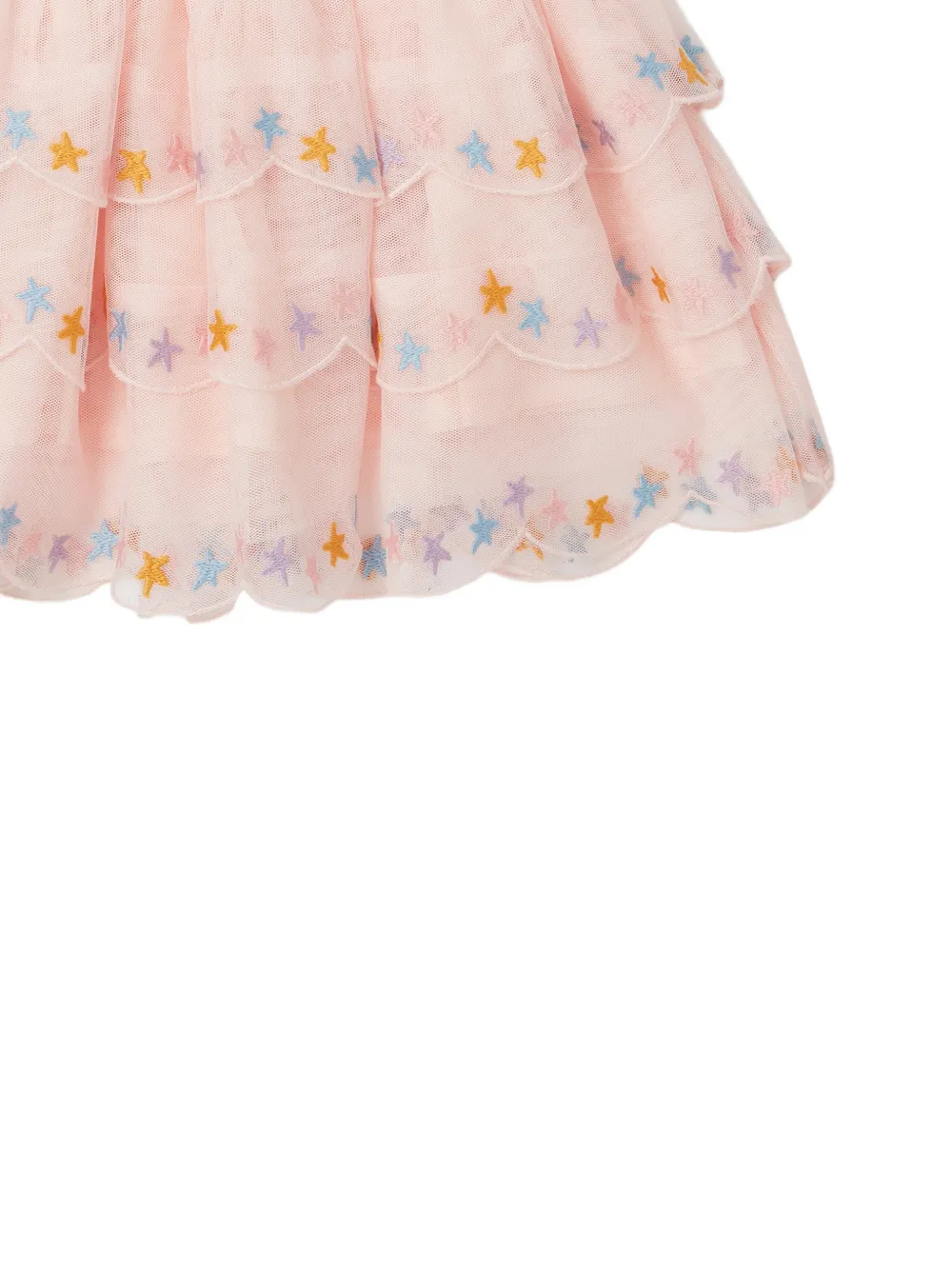 Stella McCartney Kids Gelaagde rok met geborduurde ster Roze