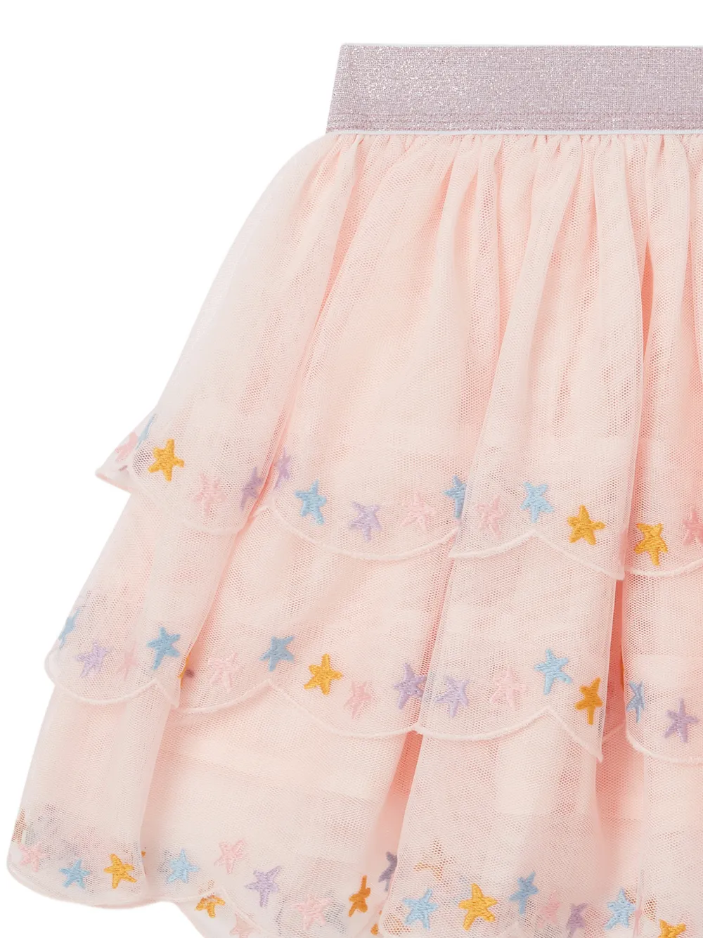 Stella McCartney Kids Gelaagde rok met geborduurde ster Roze