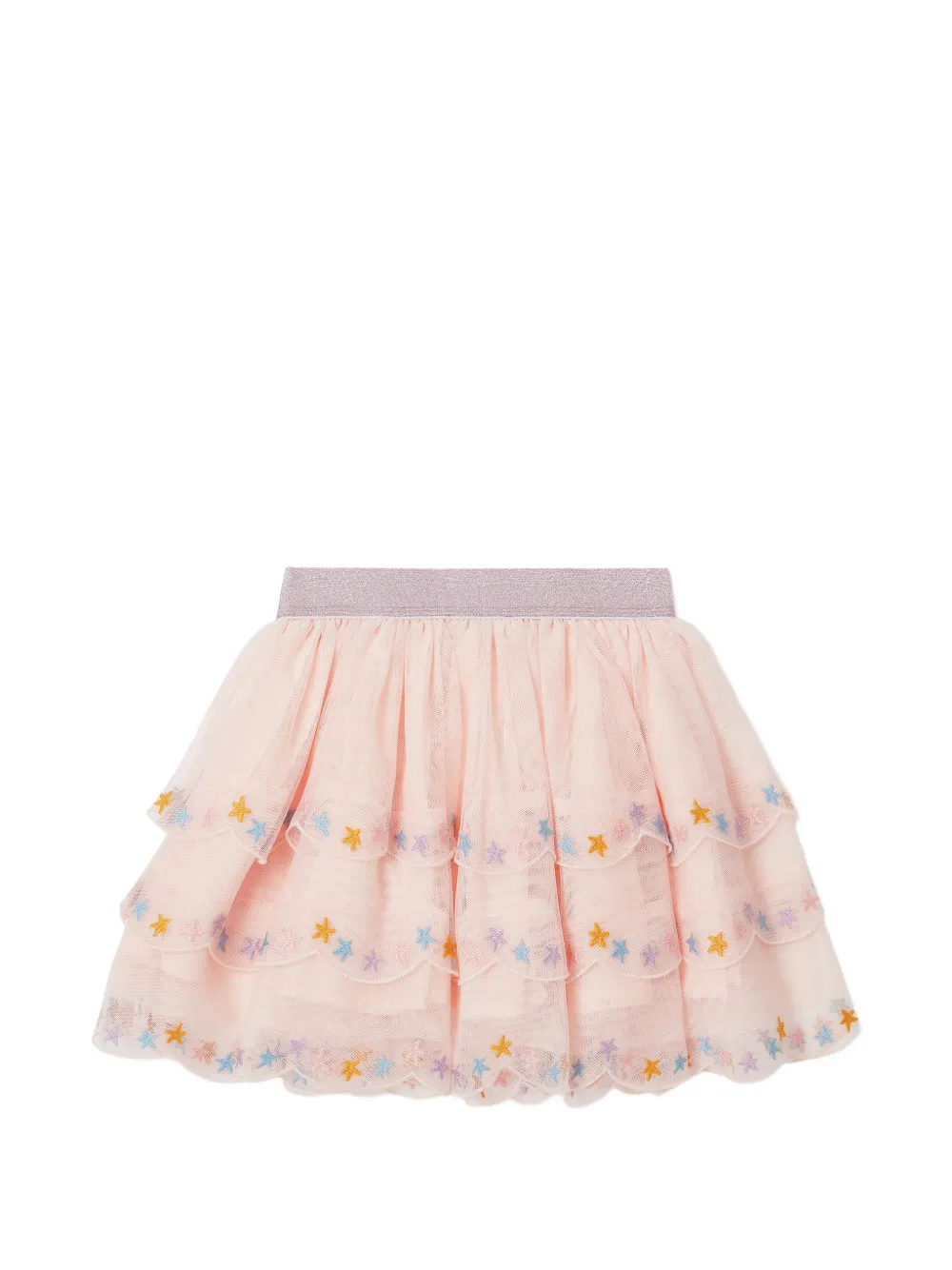 Stella McCartney Kids Gelaagde rok met geborduurde ster Roze