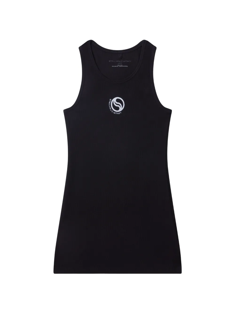 Stella McCartney Kids logo-embroidered ribbed dress - Nero