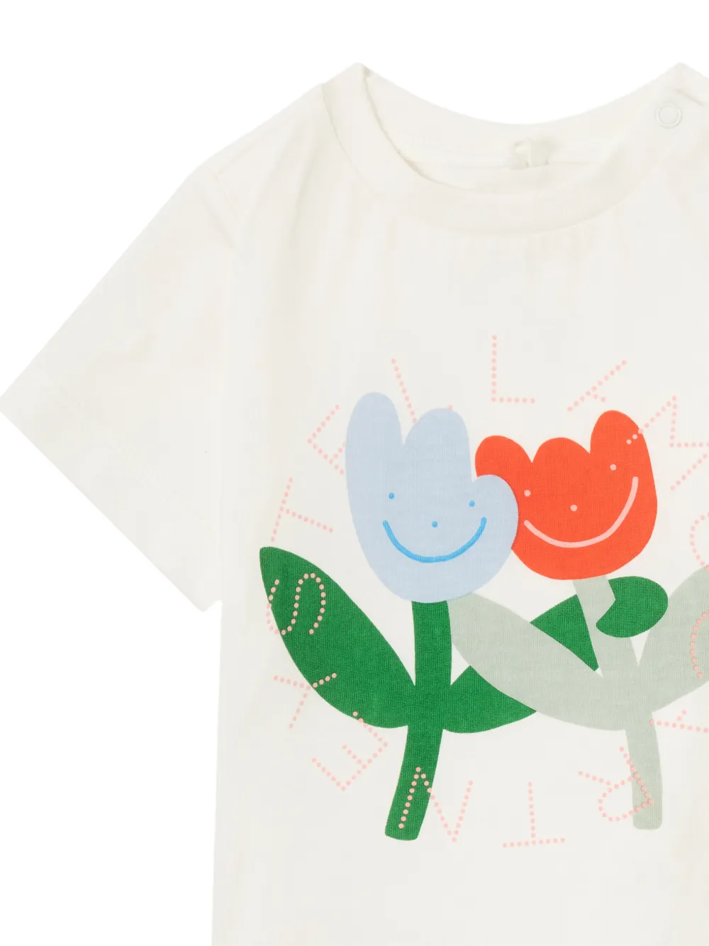 Stella McCartney Kids T-shirt met grafische print Beige