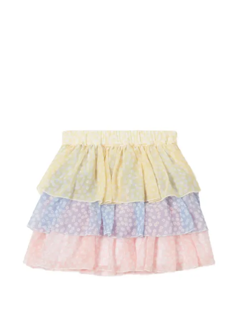 Stella McCartney Kids floral-print tiered skirt