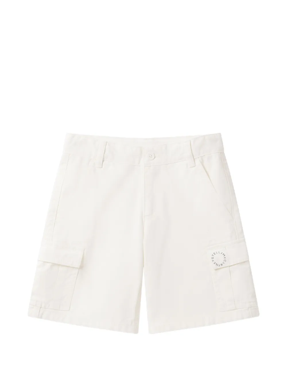 Stella McCartney Kids logo-patch cargo shorts - Bianco