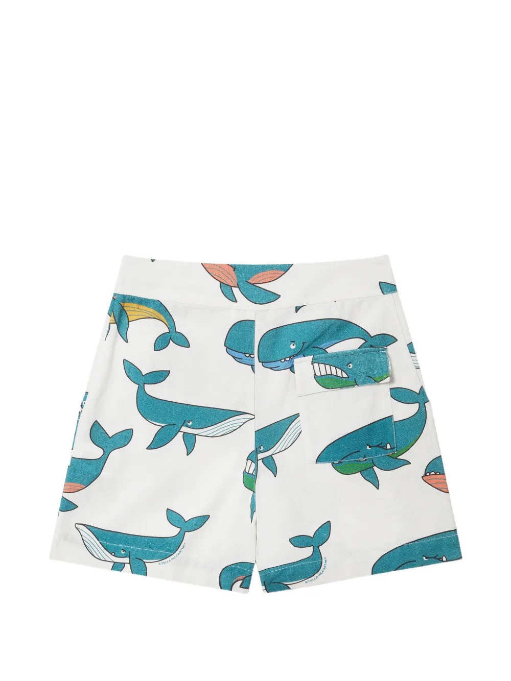 Stella McCartney Kids Katoenen shorts met walvis-print Wit