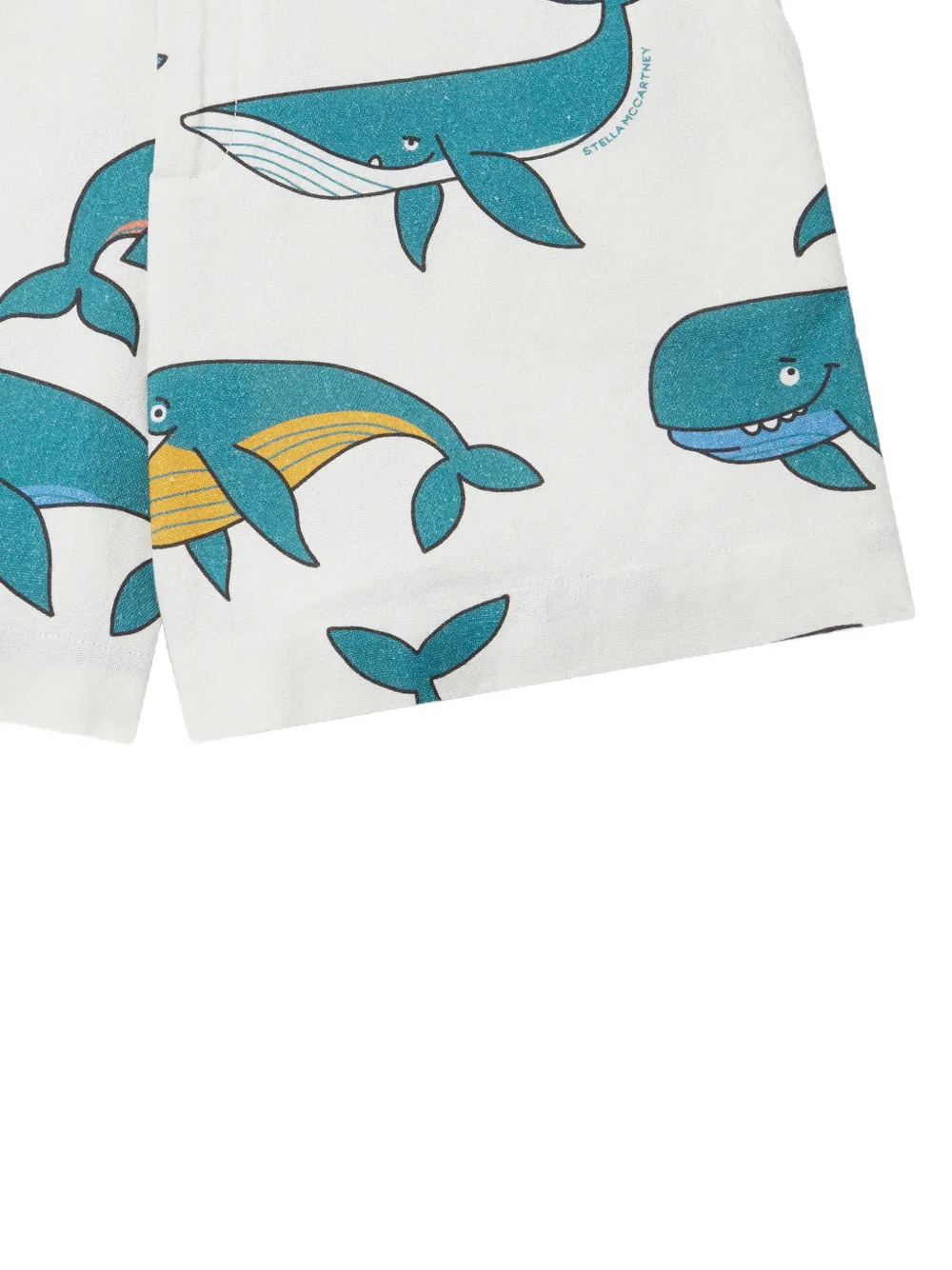 Stella McCartney Kids Katoenen shorts met walvis-print Wit