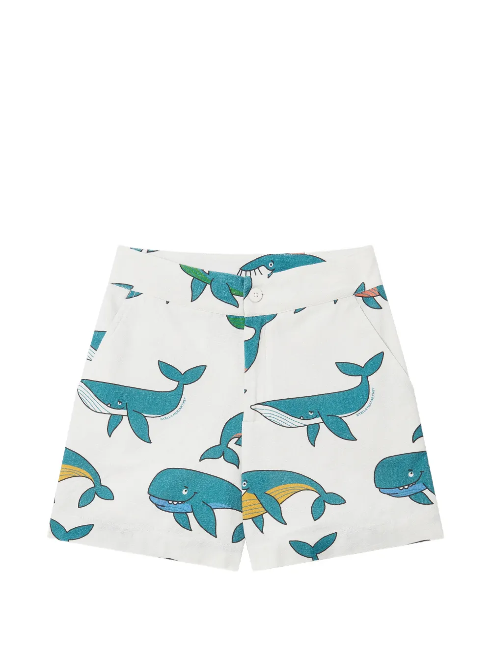 Stella McCartney Kids whale-print cotton shorts - Bianco