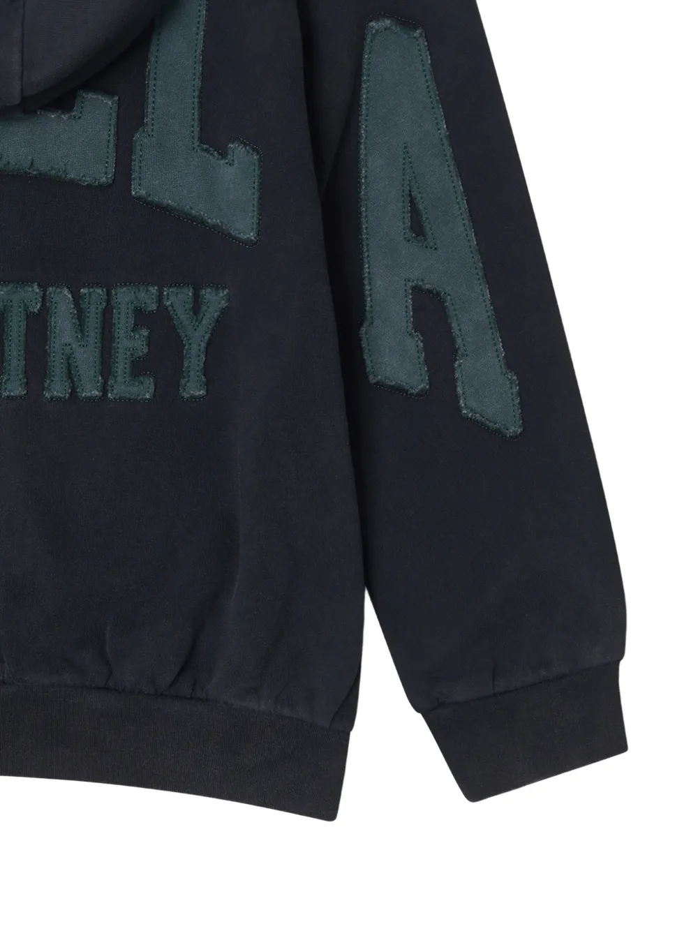 Stella McCartney Kids Hoodie met logo-applicatie Zwart