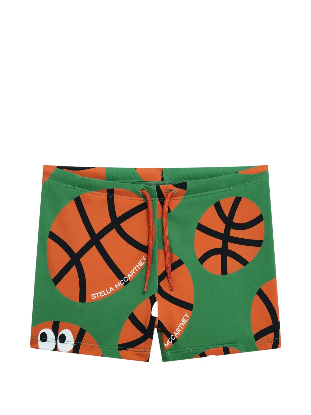 Stella McCartney Kids basketball-print swim shorts - Verde