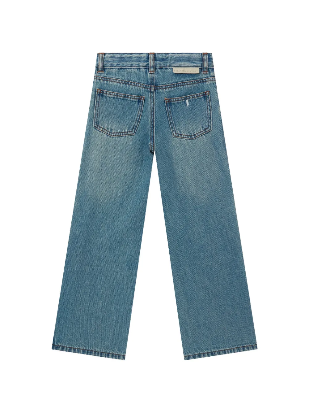 Stella McCartney Kids Jeans met drukknoop aan de zijkant Blauw