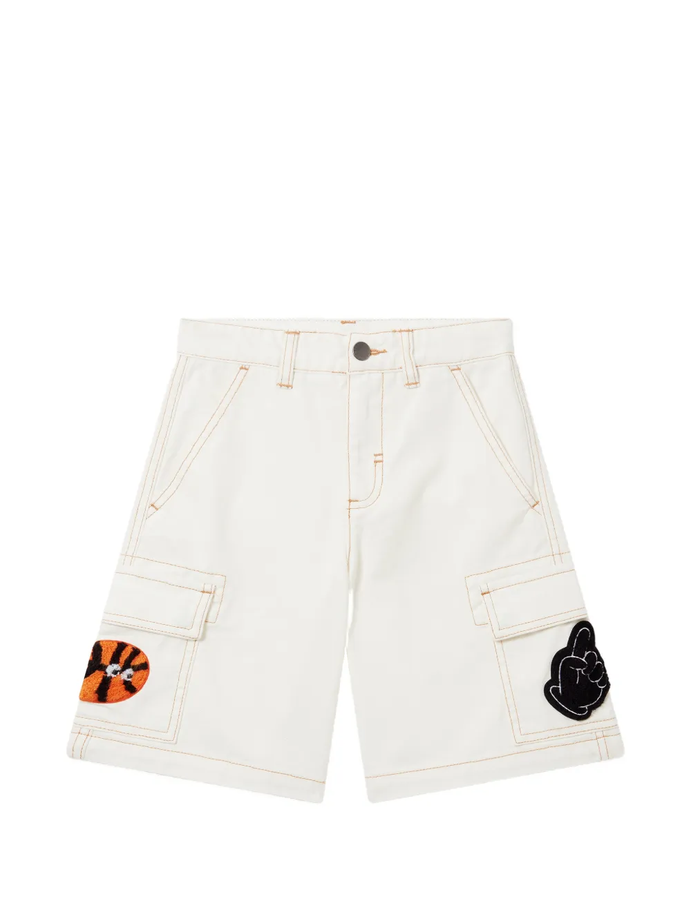 Stella McCartney Kids patch-detail cargo shorts - Toni neutri