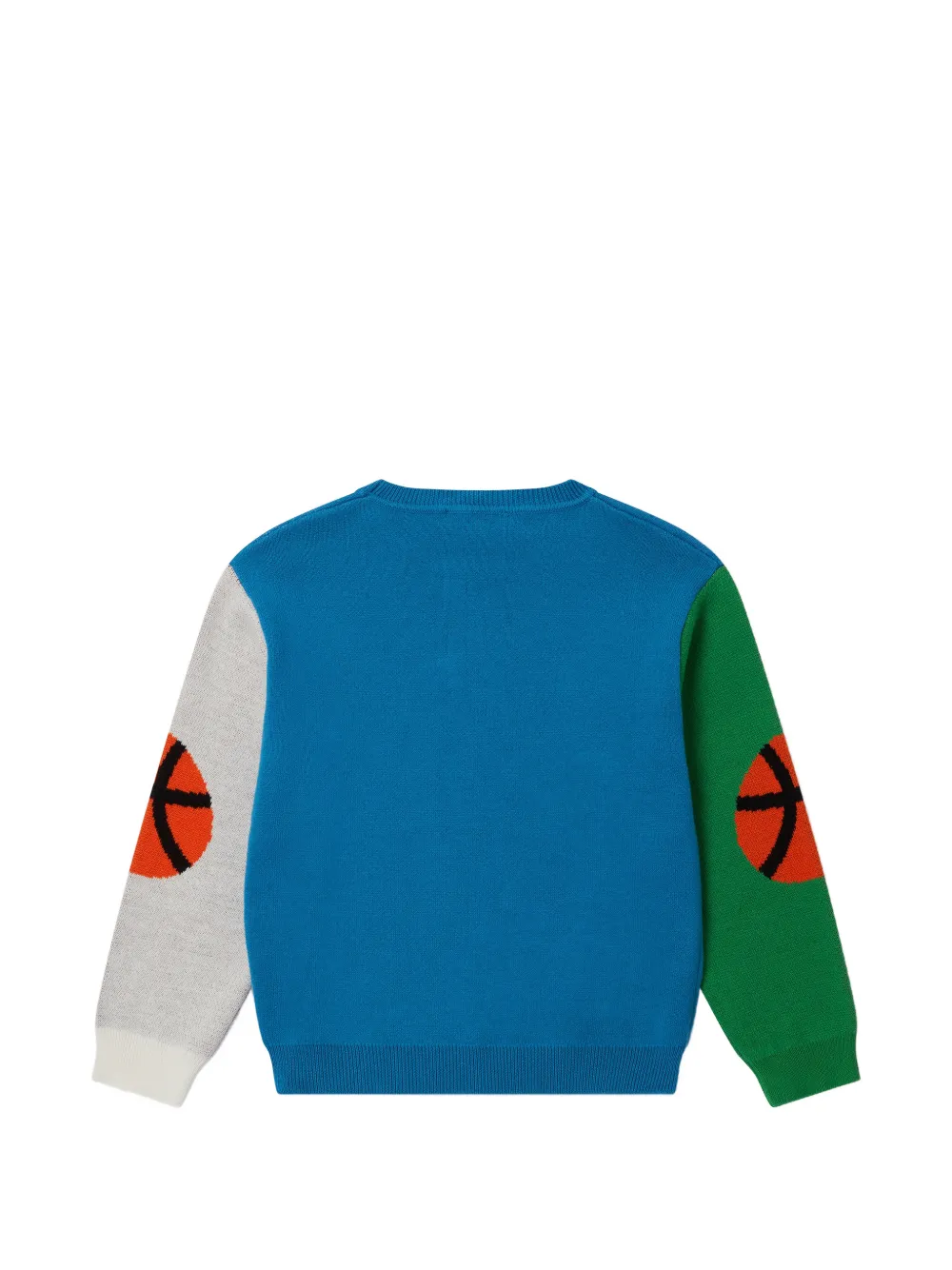 Stella McCartney Kids Gebreide trui met intarsia en colourblocking Blauw