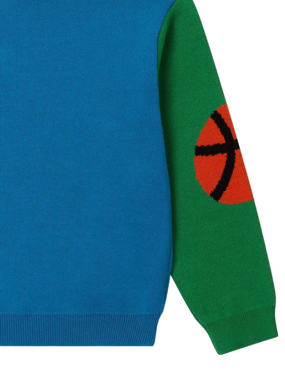 Stella McCartney Kids Gebreide trui met intarsia en colourblocking Blauw