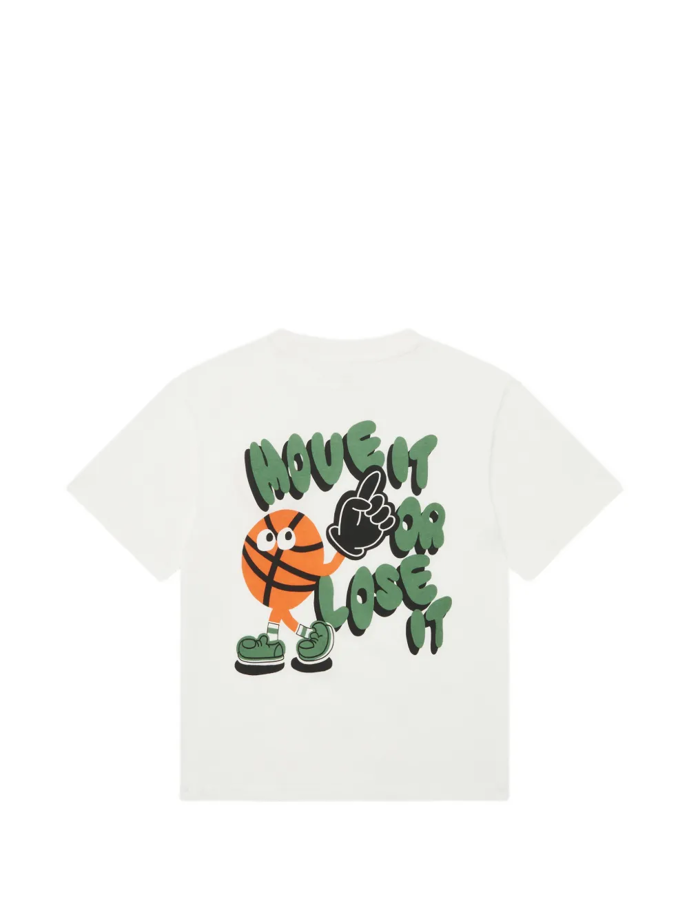 Stella McCartney Kids T-shirt met grafische print en basketbal-patroon Wit