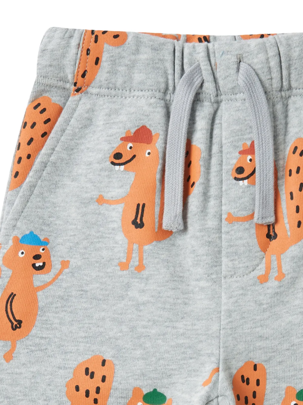 Stella McCartney Kids Trainingsbroek met trekkoord en eekhoornprint Grijs