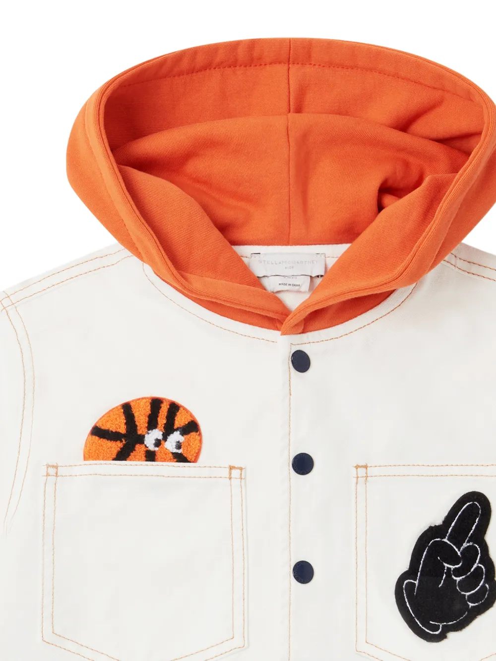 Stella McCartney Kids Jack met capuchon en patch-detail Wit